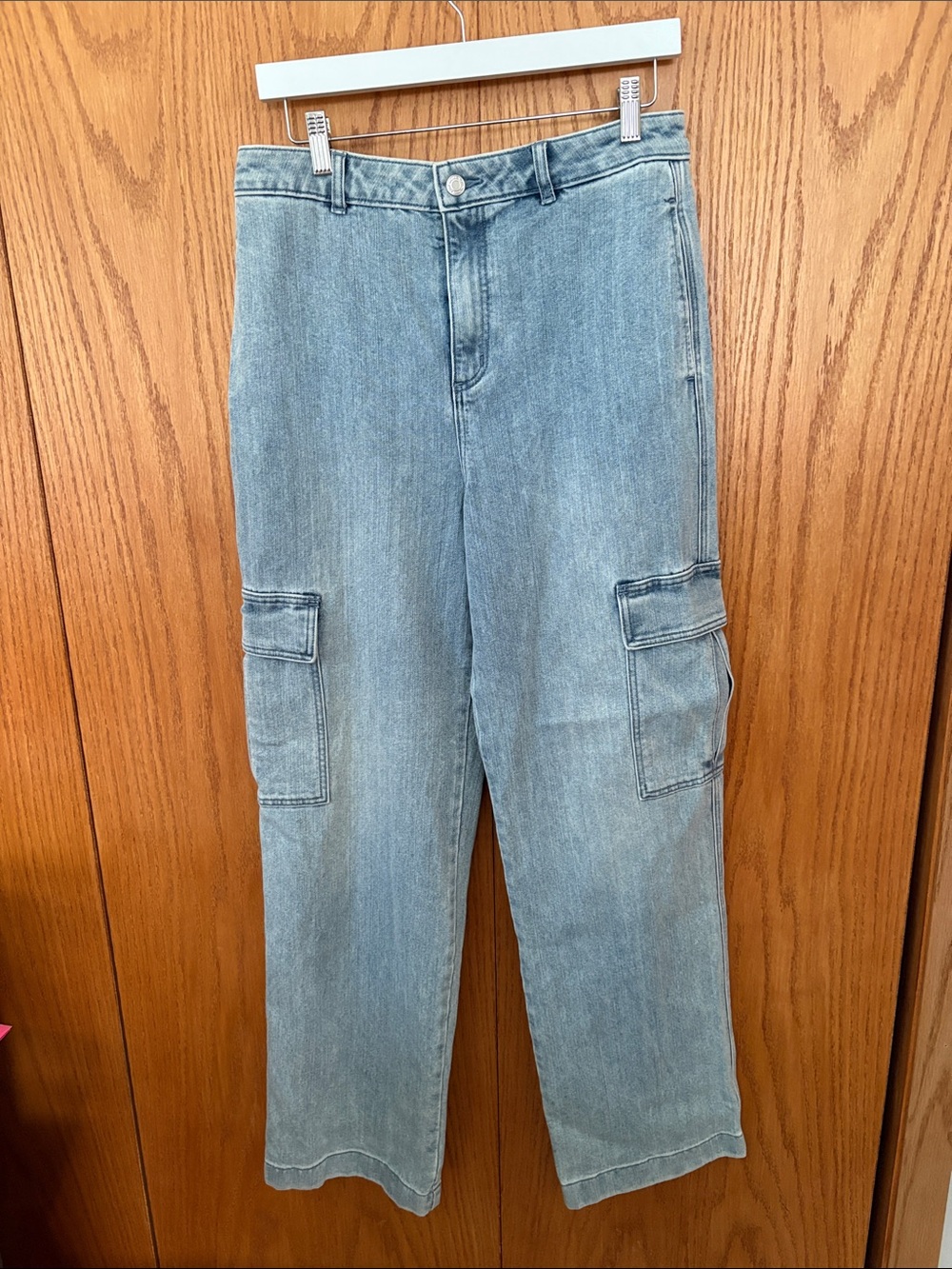 Michael Kors Women's Light Wash Relaxed Cargo Jeans